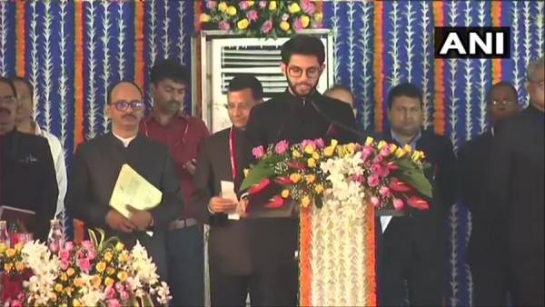 Aaditya Thackeray takes oath as minister in Maharashtra govt Aaditya Thackeray takes oath as minister in Maharashtra govt