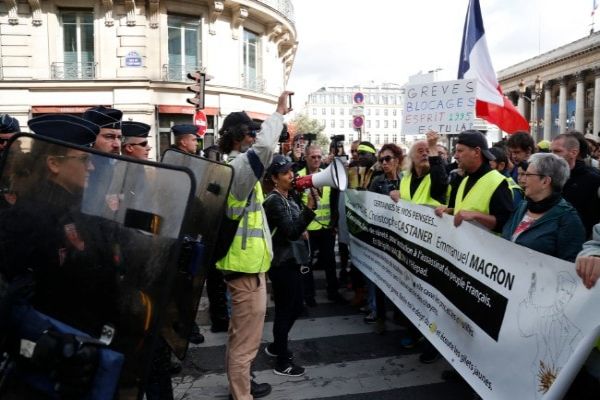 French Police Break Up Yellow Vest Protest With Tear Gas News Image