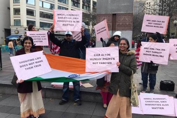 Indian-Americans hold rally in support of CAA in Boston Indian-Americans hold rally in support of CAA in Boston