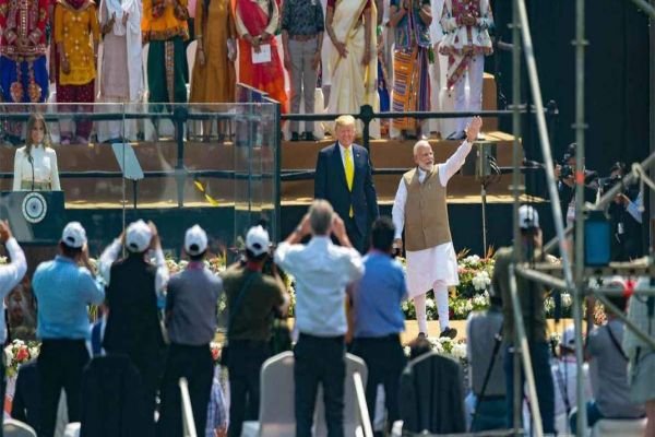 Over a lakh turn out at cricket stadium to hear Donald Trump and PM Modi Over a lakh turn out at cricket stadium to hear Donald Trump and PM Modi