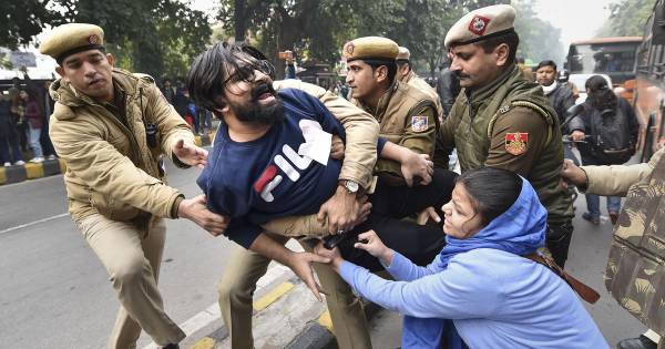 Police Lathi-Charge At Anti-Citizenship Act Protesters In Ahmedabad News Image