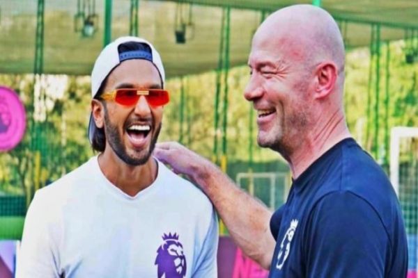 Ranveer Singh has a fanboy moment with footballing legend Alan Shearer. See pics Ranveer Singh has a fanboy moment with footballing legend Alan Shearer. See pics