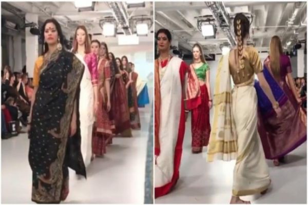 Saree storm on the London Fashion Week 2020 runway Saree storm on the London Fashion Week 2020 runway