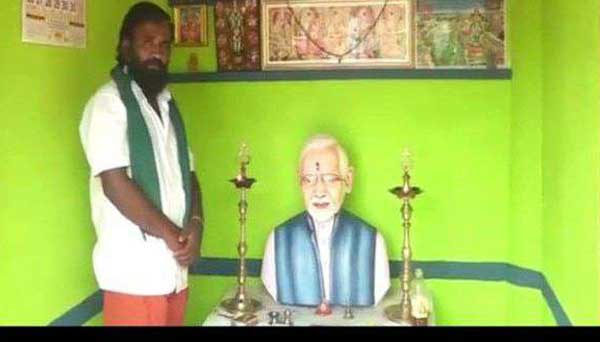 TN farmer builds temple for PM Modi, says was impressed by his work TN farmer builds temple for PM Modi, says was impressed by his work