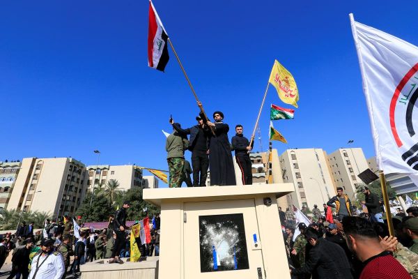 Violent protests erupt around U.S. Embassy in Baghdad after U.S. air strikes Violent protests erupt around U.S. Embassy in Baghdad after U.S. air strikes