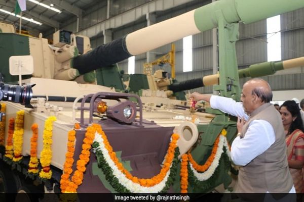 With A Tilak And Swastika Symbol, Rajnath Singh Flags Off K-9 Vajra Gun With A Tilak And Swastika Symbol, Rajnath Singh Flags Off K-9 Vajra Gun